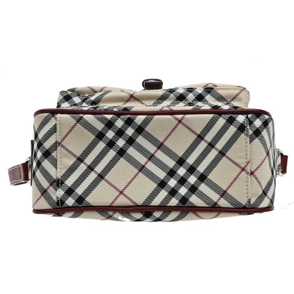 BURBERRY Logo Nova Check Shoulder Bag Canvas Leather Red Brown Japan 218-082525 - Picture 6 of 15